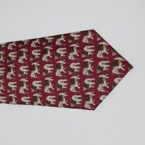 Jim Thompson Burgundy Elephant Design Mens Tie